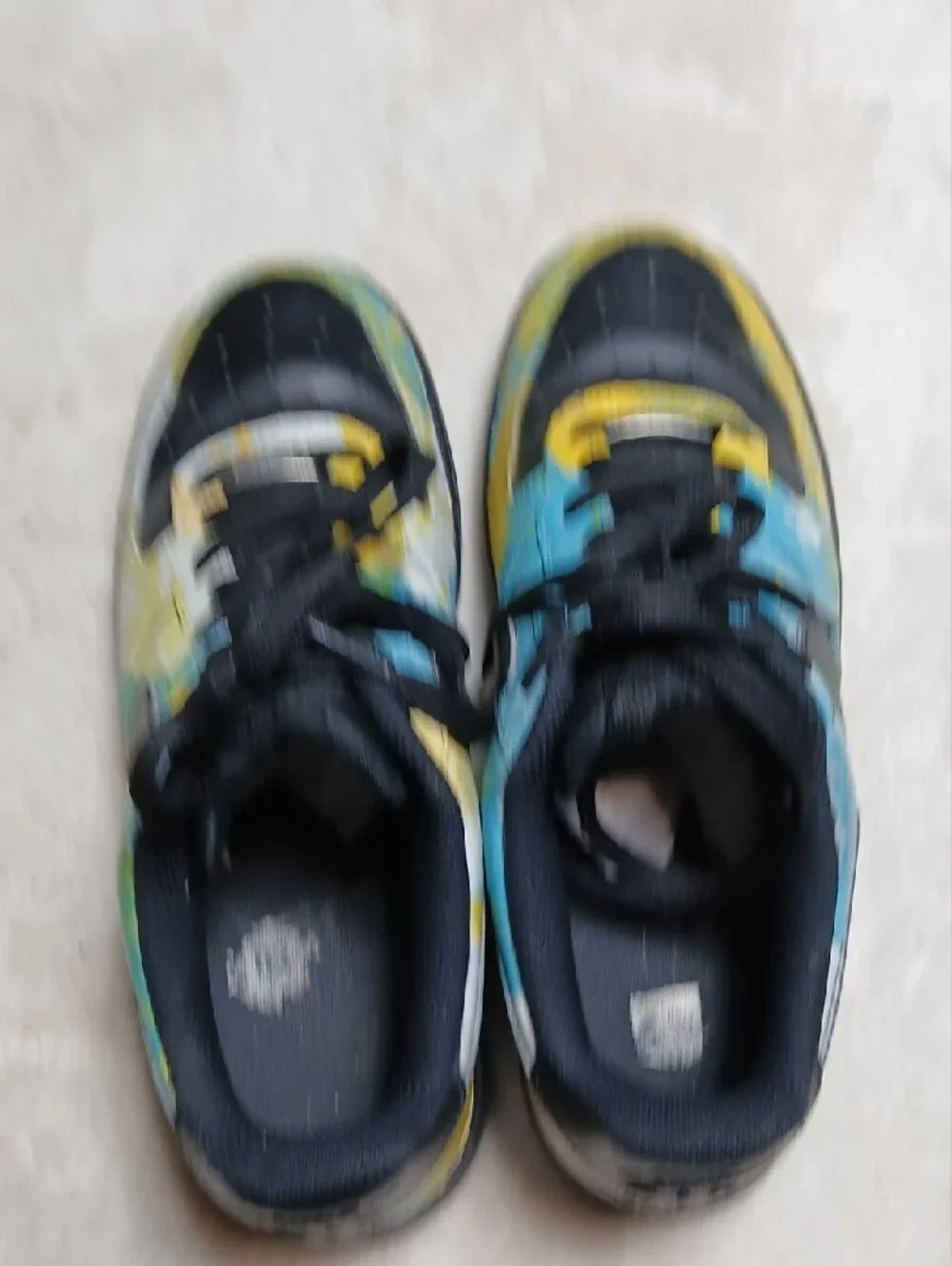 Nike Air Force 1 Custom Mede  Low-Top Sneakers - Blue, Yellow & Black Size 9